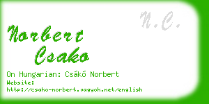 norbert csako business card